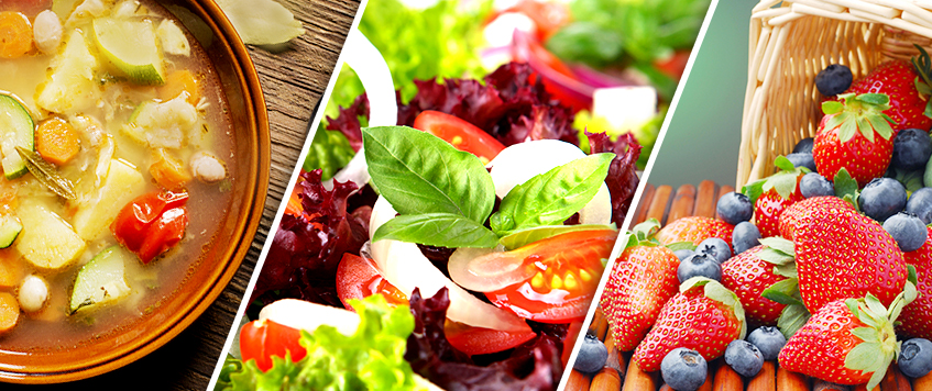 Супы, овощи и ягоды